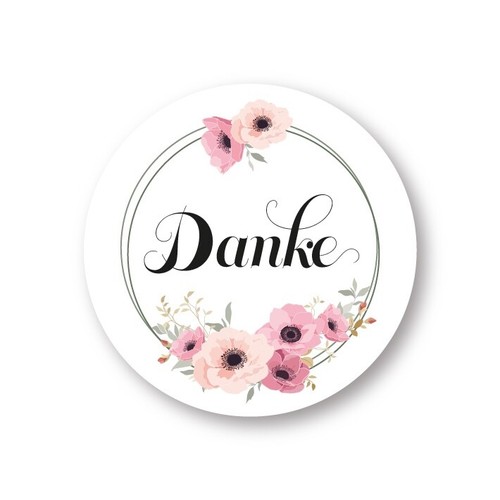 Glanzpapier sticker danke - sticker,