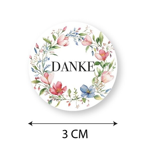 Glanzpapier sticker danke - sticker,