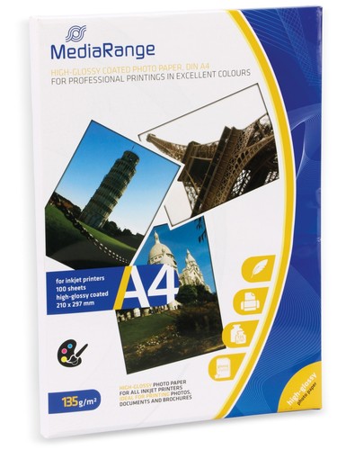 Mediarange fotopapier din - fotopapier, a4