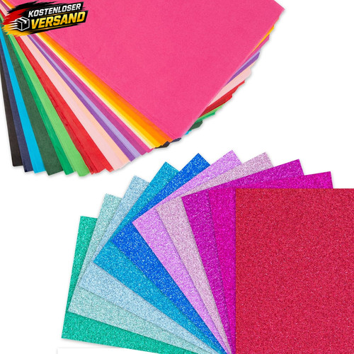 Bastelpapier set mit - bastelpapier, glitzer-